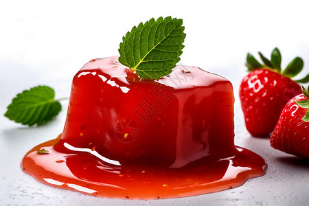 草莓味果冻图片