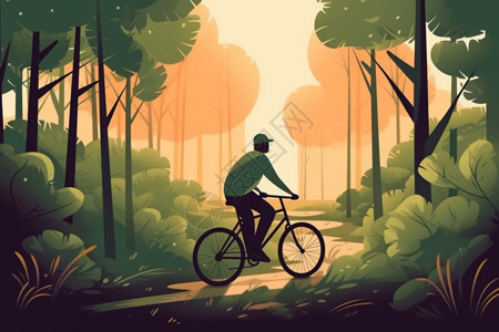 男孩在单车运动男孩在公园骑自行车插画