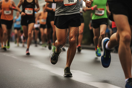运动健身马拉松参加跑步的爱好者背景