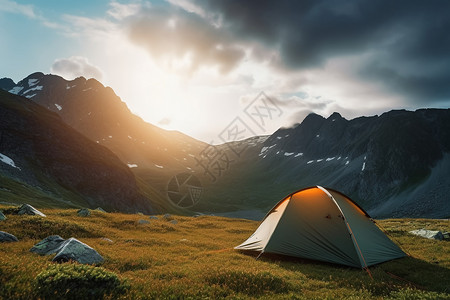 野外露营的旅游帐篷背景图片