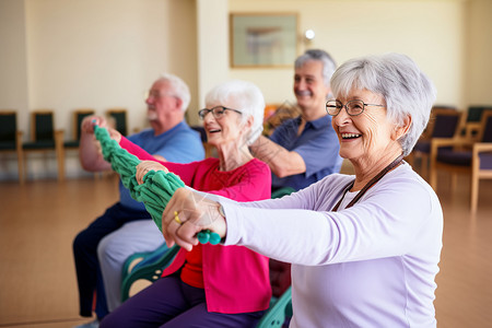 立即参与退休老人参与锻炼背景