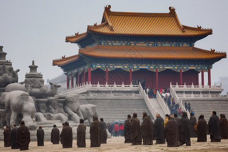 中国佛教大朝台背景图片