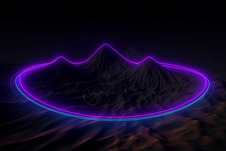 紫色抽象山脉光线图片
