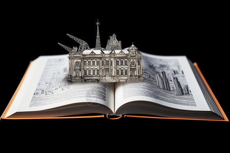 站在书本上立在书本上的建筑设计图片