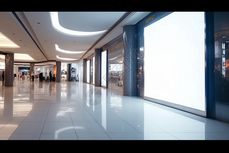 现代商场灯箱走廊图片