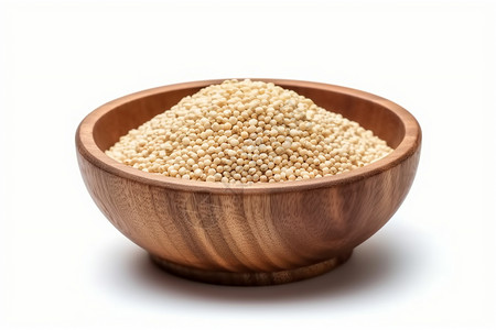 高粱米饭木碗中的高粱背景