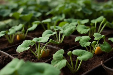 温室种植的蔬菜幼苗图片