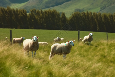牧场的绵羊羊毛高清图片素材