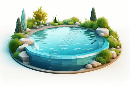 弧形设计的泳池图片