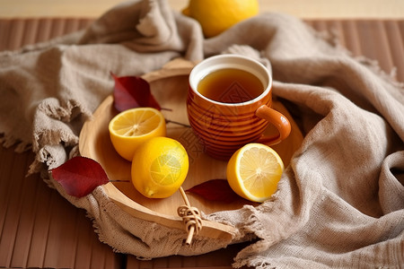 热柠檬蜂蜜茶高清图片