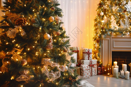 明亮的圣诞树背景图片