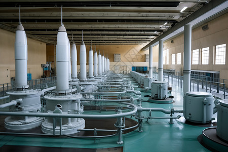 水电工程涡轮机背景图片