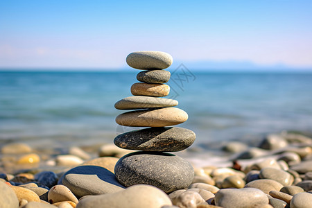 海边的石头背景图片