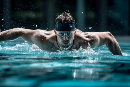 游泳的运动员背景图片