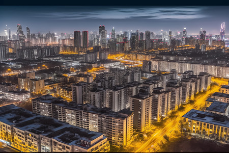 亚洲城市夜景背景图片