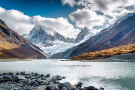 西藏的冰川萨布山萨布泽高清图片