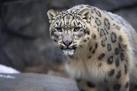 哺乳动物雪豹背景图片