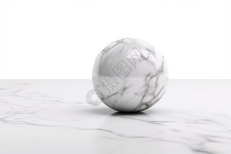 花纹岩石大理石桌上有一个球体设计图片