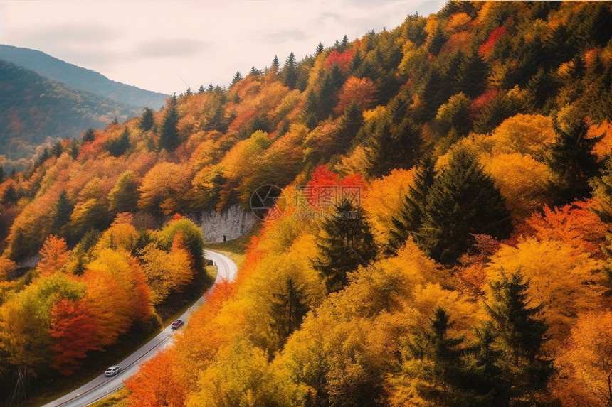 秋天的森林景观图片