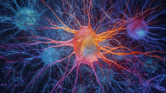 人类的神经元背景图片