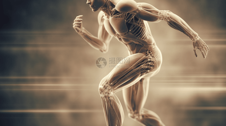 运动中的肌肉图片