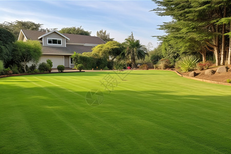 别墅草坪景观背景图片