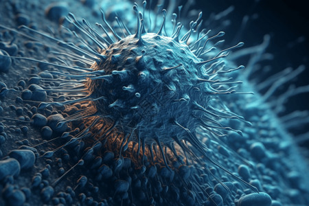病毒细胞插图背景图片