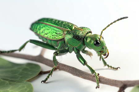 亮绿色的昆虫图片