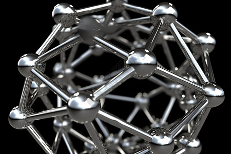 金属质感的生物分子结构模型图片