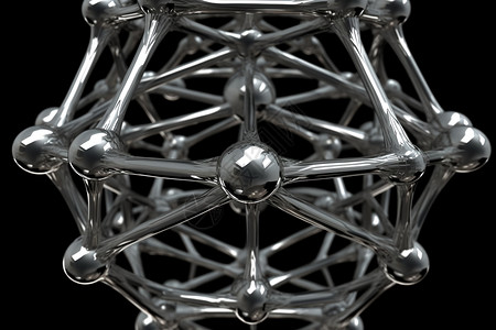 金属质感分子结构模型背景图片