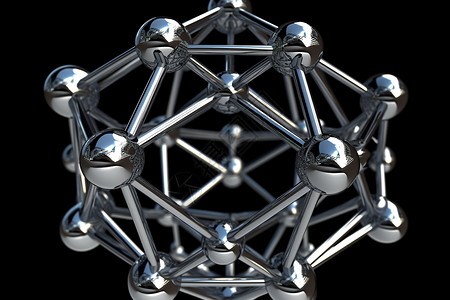 金属分子结构模型背景图片