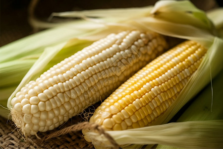新收获的玉米背景图片