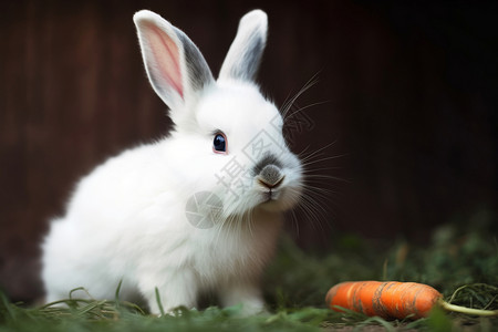 毛茸茸的小白兔背景图片
