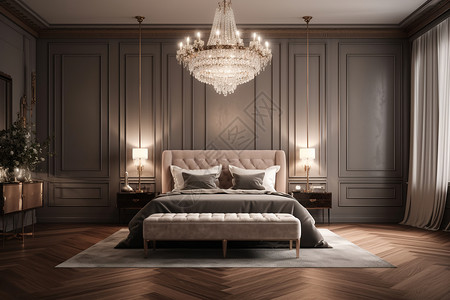 优雅卧室豪华装修的现代卧室设计图片