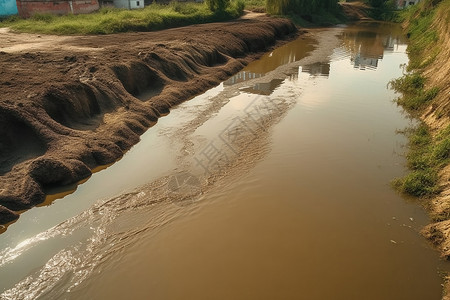 废水排放造成的河水污染图片