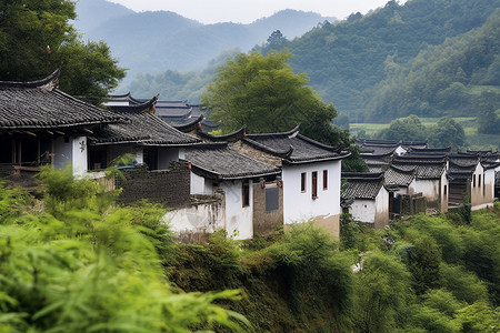 回族风格村庄背景图片