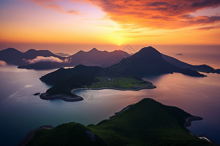 岛屿日落风景图片