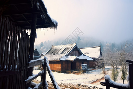 雪后的农宅图片