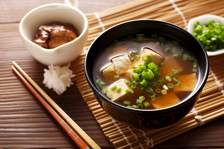 美味的豆腐汤背景图片