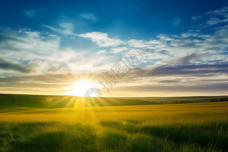 草原上升起的太阳图片