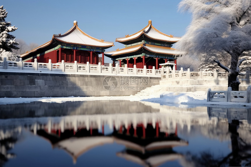 冬天宫殿风景图片