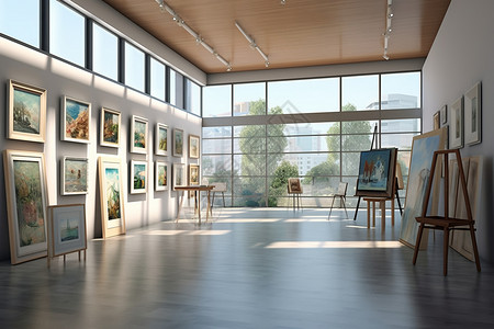 现代风的艺术画廊高清图片