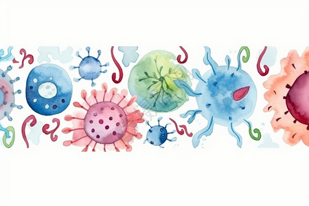 微生物病毒插画背景图片