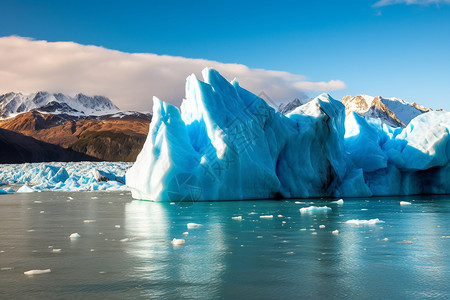 温室效应冻结的冰川背景