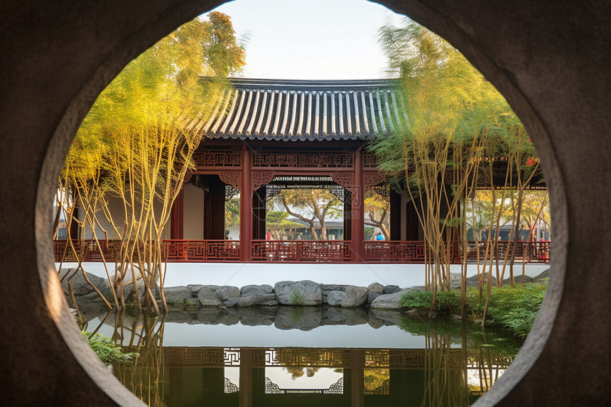 中国风格庭院建筑图片