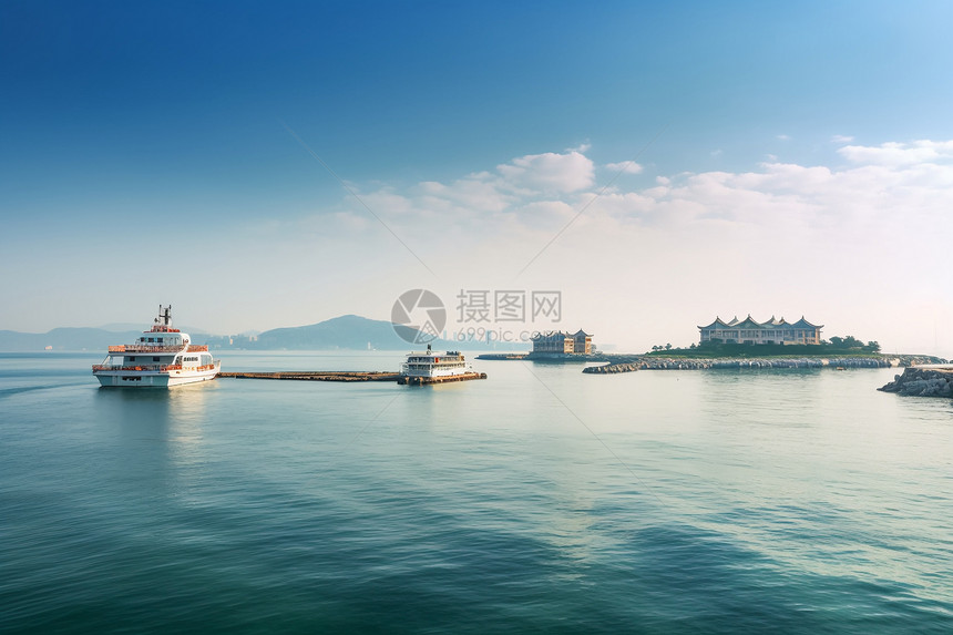 大海邮轮风景图片