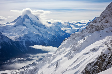 连绵不断的雪山图片