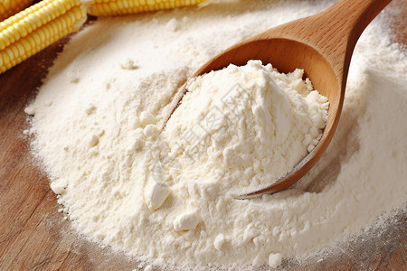 玉米面包白色的小麦粉背景