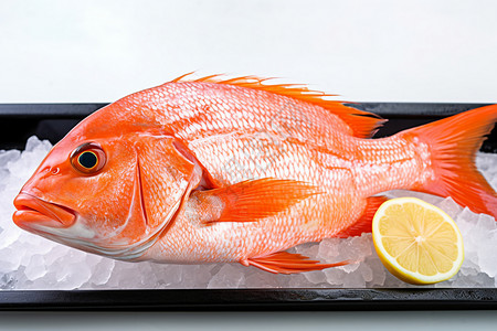 新鲜的橙鲷鱼背景图片