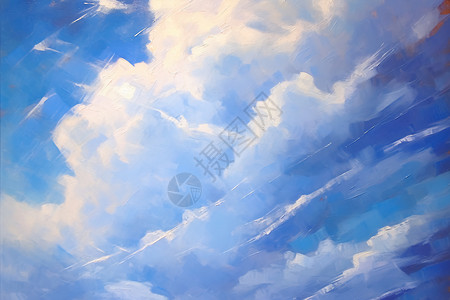 云彩天空油画图片